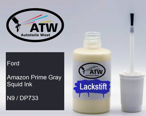 Ford, Amazon Prime Gray Squid Ink, N9 / DP733: 20ml Lackstift, von ATW Autoteile West.